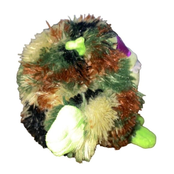 Fuzzy Green & Brown Plush Monster With Sound Features - Picture 4 of 9